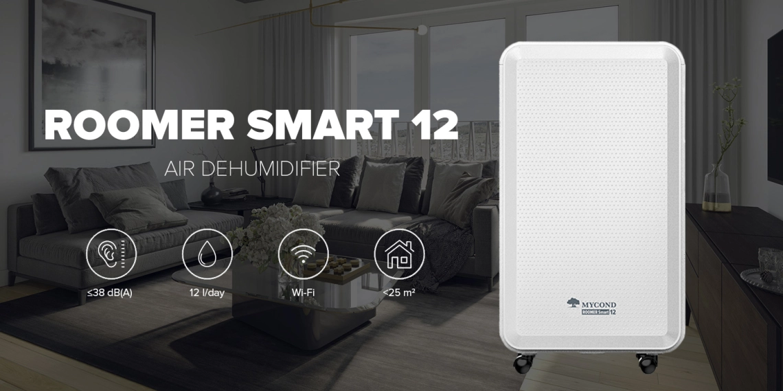 MyCond 紧凑型 Roomer Smart 12 除湿机专为住宅室内使用而设计。