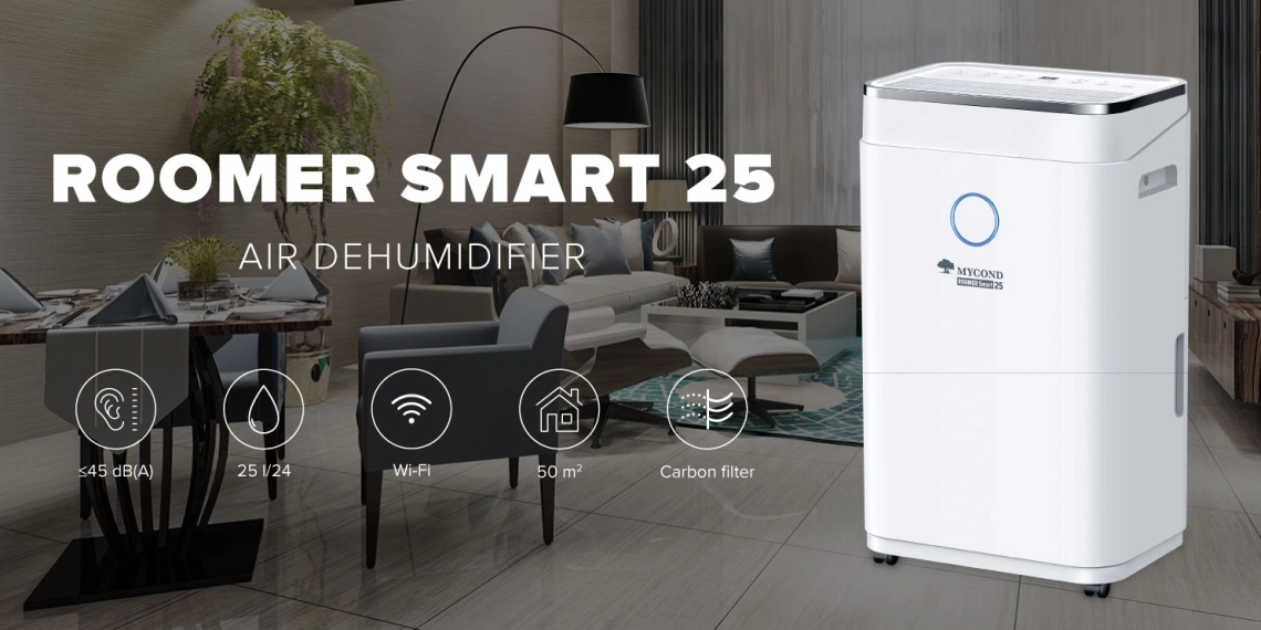 小型空气除湿机 MyCond Roomer Smart 25 适用于大型房间。