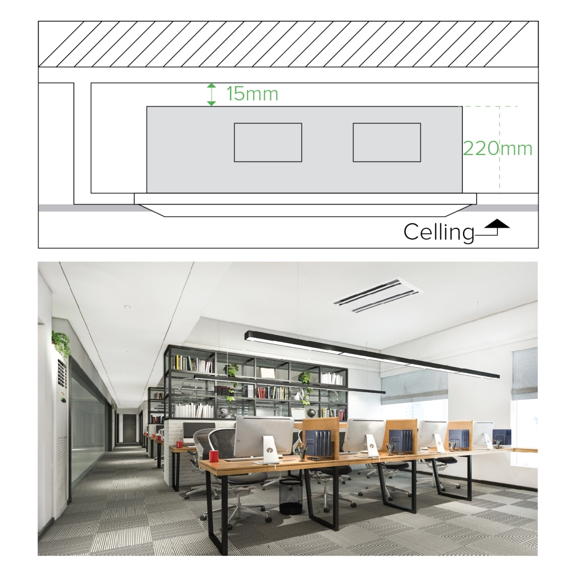 MyCond 2 路盒式办公室安装紧凑型安装高度