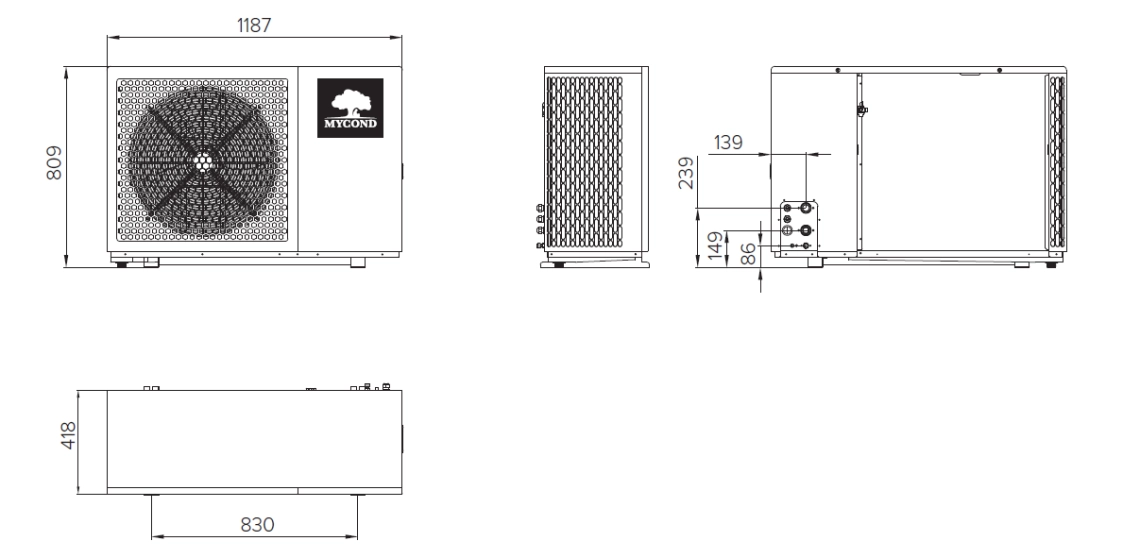 Mycond BeeEco 整体尺寸 - 1